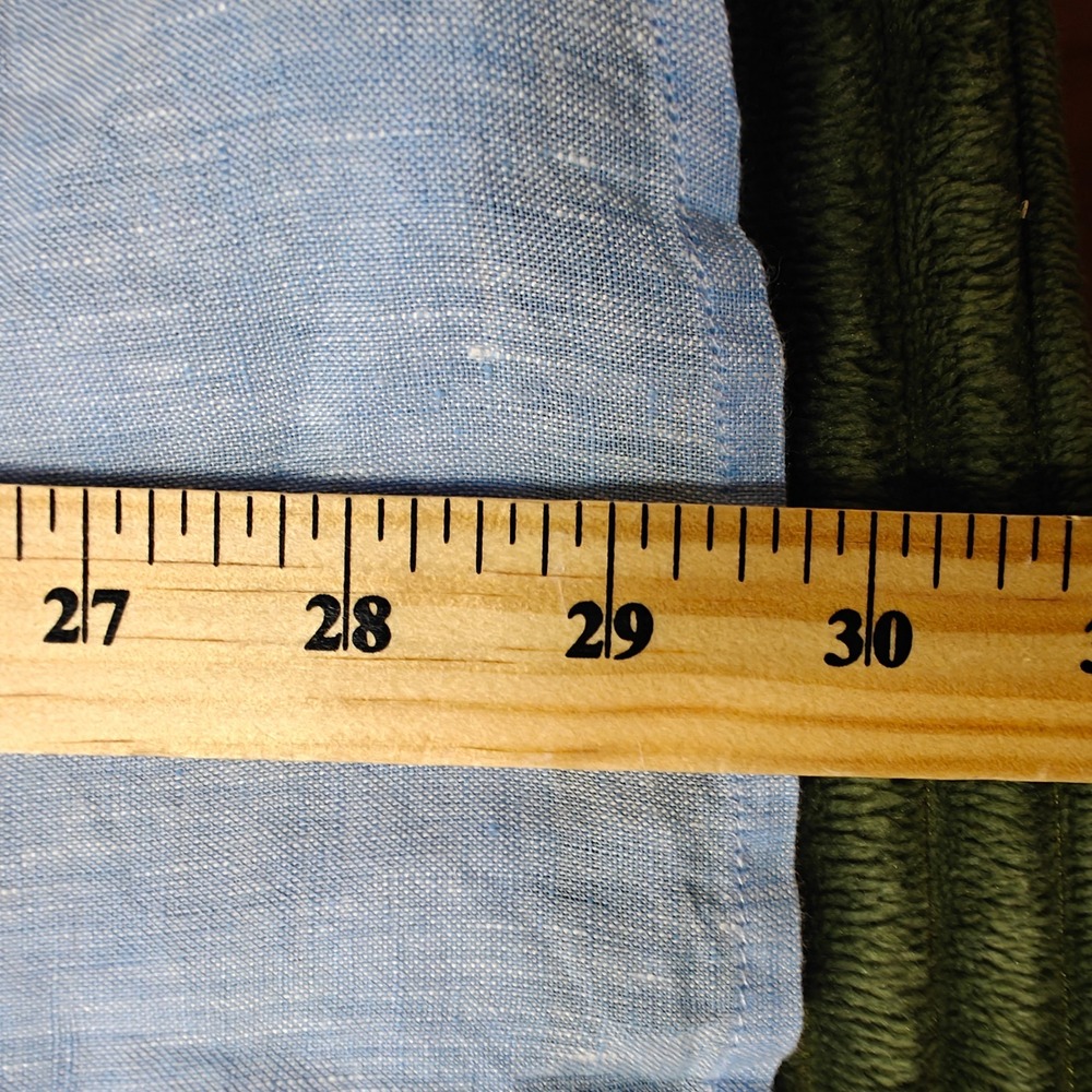 Collars & Co Mens Light Blue 100% Linen Long Sleeve Button Down Shirt Size L - Picture 8 of 15